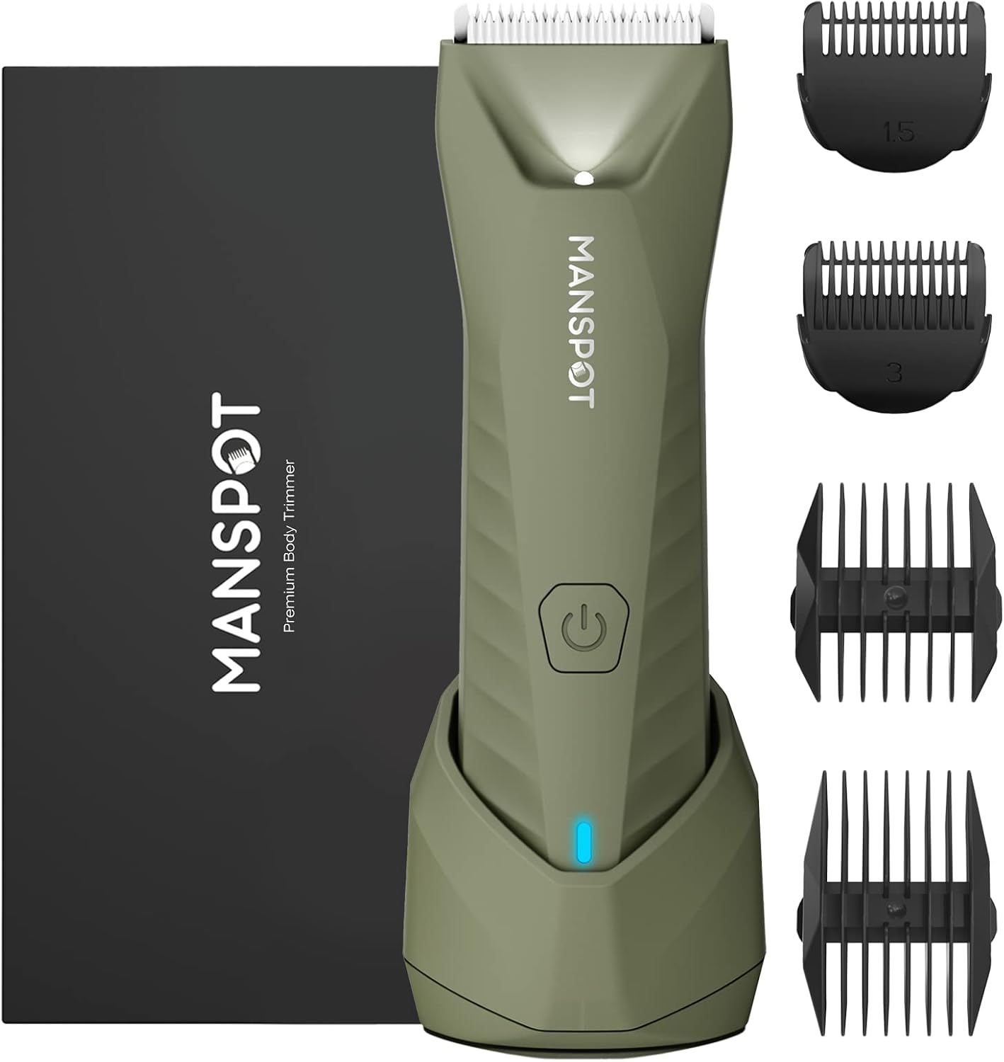 MANSPOT Manscape Trimmer with standing recharge dock